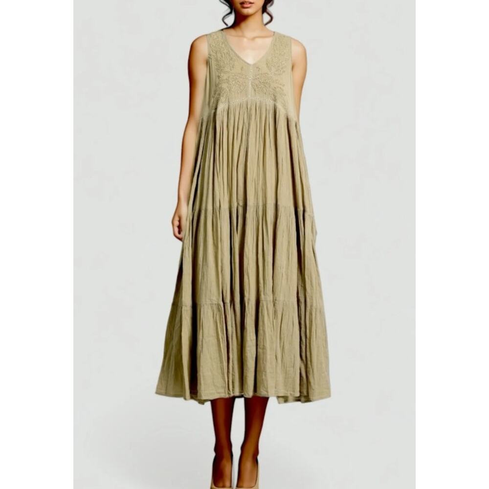 Talisman Athena Sleeveless Cotton Maxi Dress Size S Boho Hippie - Picture 10 of 10